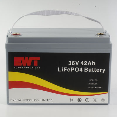 comprare 130 Wh/kg Densità energetica LiFePO4 36V 50Ah con funzionalità di sicurezza BMS integrate e configurazione della cella prismatica fabbricazione online