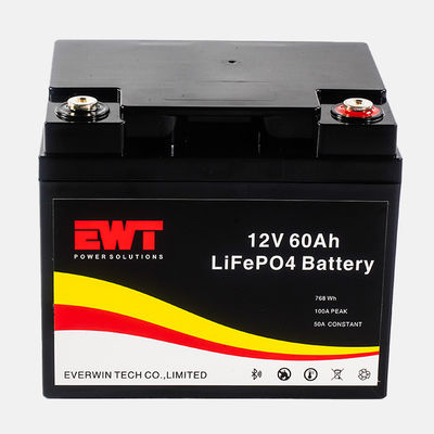 Balck 12V 60Ah LFP Lithium Iron Phosphate Battery Pack per la sostituzione del sistema di energia solare