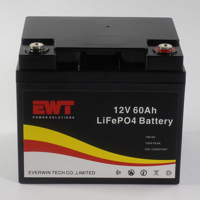 12V 60AH batteria al litio ferro fosfato con supporto Bluetooth Logo personalizzato