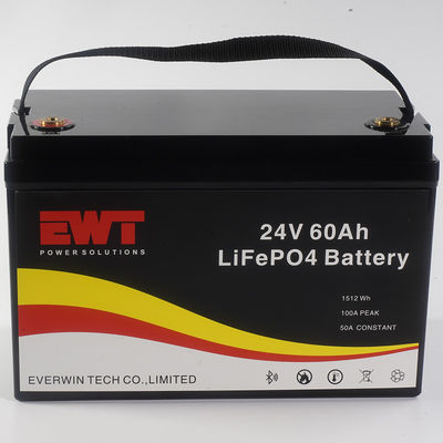 EWT LiFepo4 batteria 24V 60AH con grande capacità di monitoraggio schermo LCD