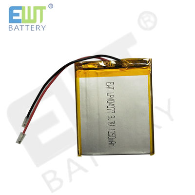 Batteria polimerica al litio di colore argento con protezione da cortocircuito LP404077 3.7V 1250mAh