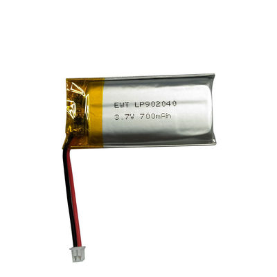 LP902040 3.7V 700MAH Batteria al litio polimerica prismatica personalizzabile e supportata Fabbrica OEM/ODM