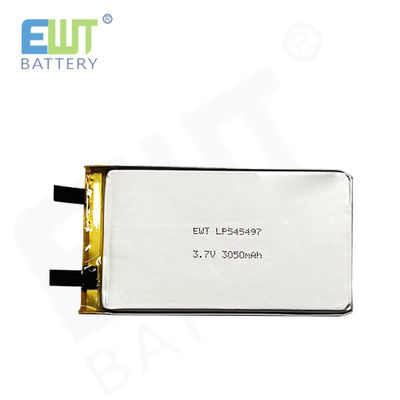 Batteria al litio polimerico LP545497 3.7V 3050mAh con caratteristiche di protezione da sovraccariche e sicurezza PCB
