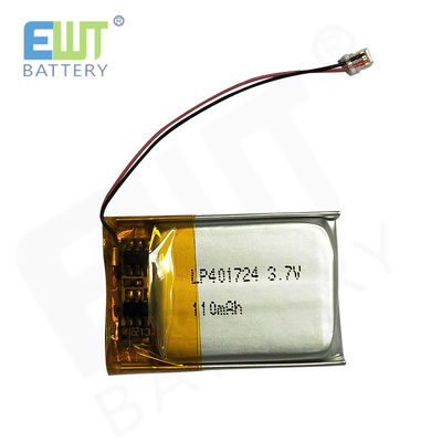 Batteria polimerica agli ioni di litio argento LP401724 3.7V 110mAh per prestazioni affidabili e superiori