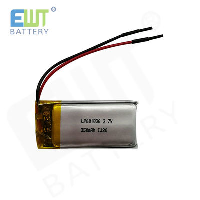 LP601836 3.7V 350mAh batteria al litio polimerico 1S1P per trasporto aereo o marittimo duraturo