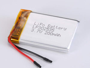 LP302535 3.7V 200MAH LiPo Pack ad alta velocità con tensione di scarica di 3.7V Temperatura da -20°C a 60°C