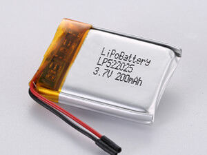 LP522025 200MAH Batteria polimerica agli ioni di litio ad alta capacità -10C -65C con PCM per applicazioni pesanti e richieste