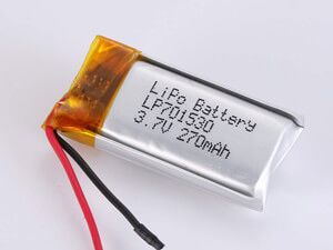 LP701530 3.7V 270MAH Batteria polimerica al litio con PCM e protezione da cortocircuito