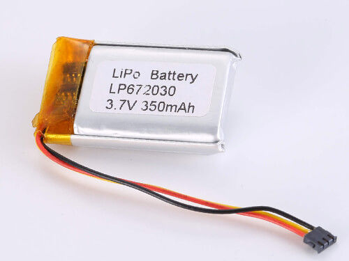 3.7V 350MAH 500-1000 cicli Batteria polimerica al litio -20 a 60 gradi Celsius Temperatura di scarica