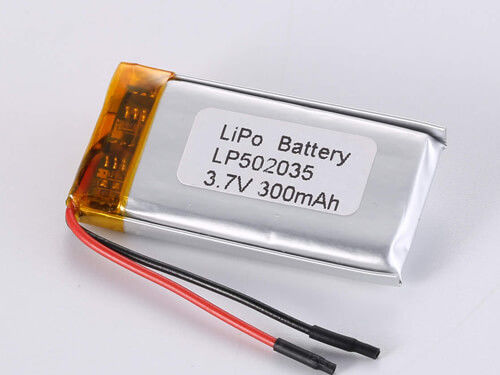 500-1000 Cicli LP502035 3.7V 300MAH Cella ricaricabile a ioni di litio polimerizzata per prestazioni ottimali da -20 a 60 gradi Celsius