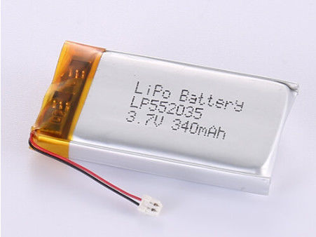 Batteria a bassa temperatura in Li-polimero LP552035 3.7V 340MAH con foglio d'argento e PVC trasparente Garanzia 12 mesi 1 anno