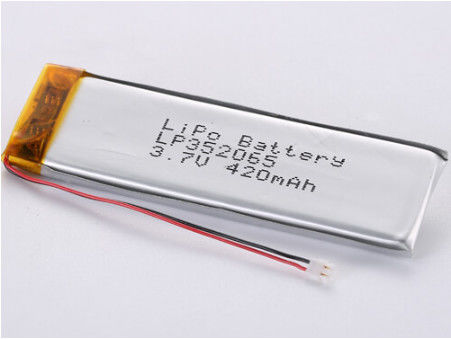 LP352065 3.7V 420MAH Batteria polimerica al litio con fili rossi e neri da 50 mm Certificato ROHS Garanzia di 12 mesi