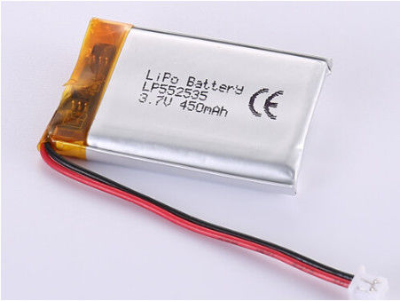 LP552535 3.7V 450MAH Batteria polimerica al litio a bassa temperatura certificata ROHS e adatta per applicazioni industriali