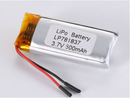 Requisiti del cliente 3.7V 500mah LiPo batteria con alta capacità e cella batteria al litio polimerico materiale anodo altro
