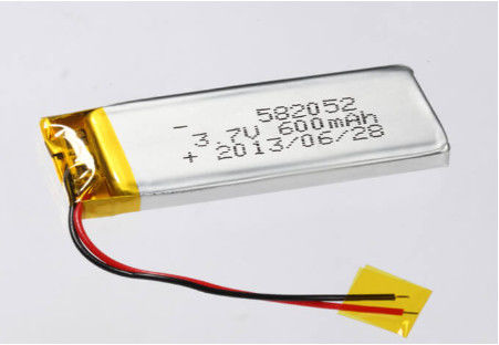3.7V 600MAH Metodo di carica CC/CV Batteria prismatica agli ioni di litio Produttori 582052 Batteria polimerica al litio Argento