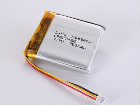 LP603436 3.7V 750 MAH Prismatica batteria al litio polimerico argento Chimica per prestazioni