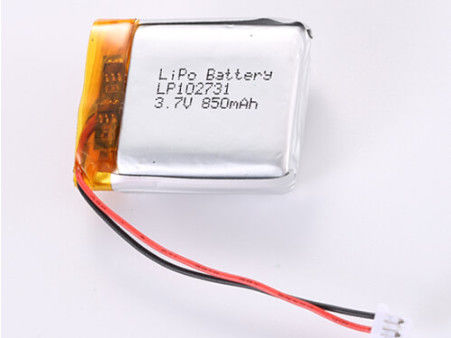Supporto OEM/ODM 3.7V 850MAH JST connettore batteria al litio polimerico LP102731 -20°C a 60°C per alte prestazioni