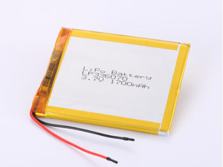 Composizione chimica Batteria al litio polimerico LP336070 3.7V 1700MAH con protezione da sovraccarico e alta velocità di scarica
