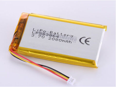 OEM Accettabile LP583864 3.7V 2080MAH Li Ion Battery Manufacturers con 1 anno di durata e LiPo Pack ad alta capacità