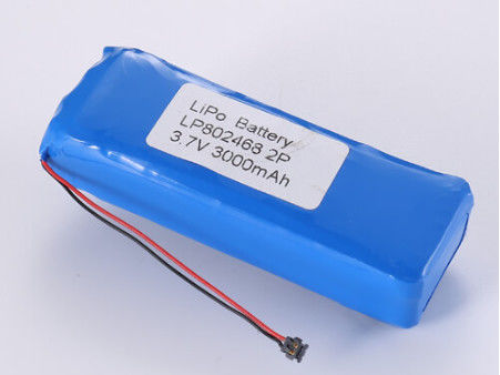 LP802468 3.7V 3000MAH Batteria al litio polimerico per lo stoccaggio dell'energia Protezione da sovraccariche JST/Personalizzato